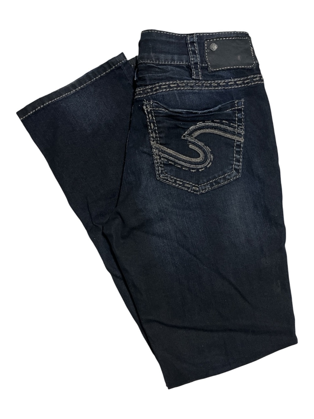 Silver Jeans Women’s Indigo Suki Baby Boot Jeans with Contrast Stitching